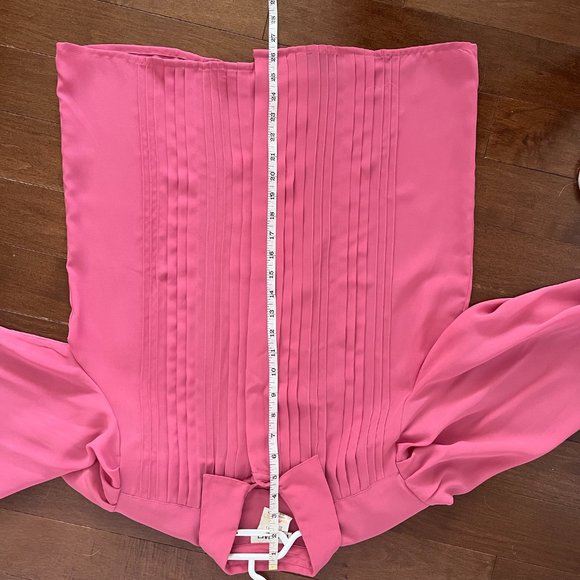 Pink pleated long-sleeved blouse - Picture 6 of 6